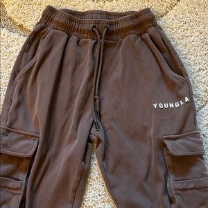 YoungLA Men's Chocolate Brown Joggers